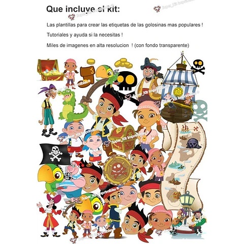 Kit Imprimible Jake Y Los Piratas Editable