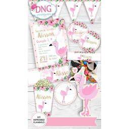 Kit Imprimible Invitaciones Candy Bar Png / Flamenco