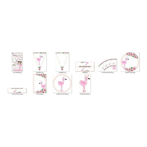 Kit Imprimible Invitaciones Candy Bar Png / Flamenco