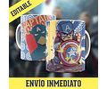 Kit Diseños Plantillas Tazas Los Vengadores Sublimación