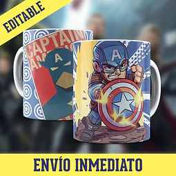Kit Diseños Plantillas Tazas Los Vengadores Sublimación
