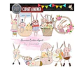 Pack Imagenes Clipart Conejo Huevo De Pascua + Regalo A1