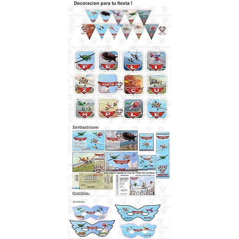 Kit Imprimible Aviones Planes Completo