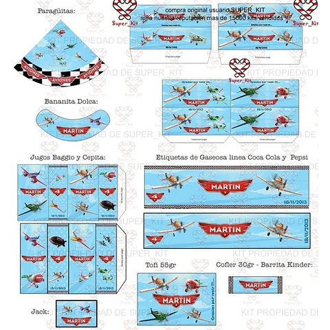 Kit Imprimible Aviones Planes Completo