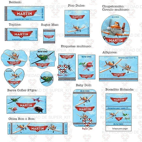 Kit Imprimible Aviones Planes Completo