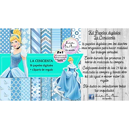 Papeles Fondos Digitales La Cenicienta Kit Imprimible