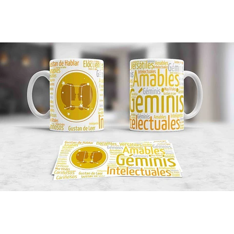 Kit Diseños Plantillas Tazas Signos Del Zodiaco Sublimación 