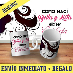 Kit Diseños Plantillas Tazas Profesión Estilista Sublimación