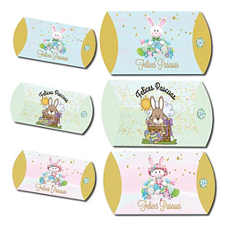 Kit Imprimible Cajas Almohaditas Pascuas