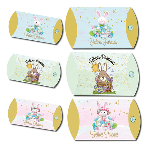 Kit Imprimible Cajas Almohaditas Pascuas
