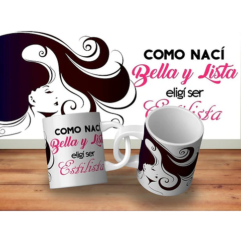Kit Diseños Plantillas Tazas Profesión Estilista Sublimación