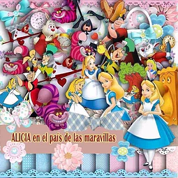 Kit Imprimible Alicia En el país de las maravillas 41 Png 14 Fondos