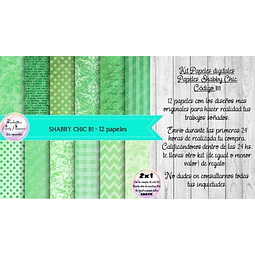 Papeles Digitales Fondos Shabby Chic Verde B1