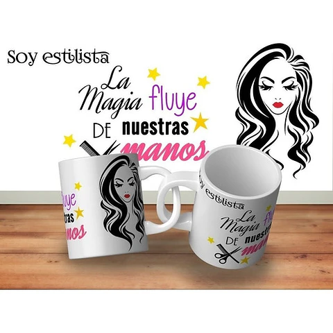 Kit Diseños Plantillas Tazas Profesión Estilista Sublimación
