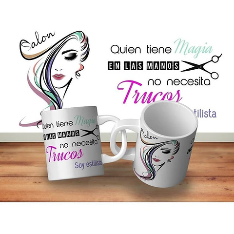 Kit Diseños Plantillas Tazas Profesión Estilista Sublimación