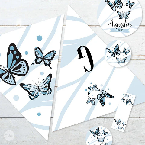 Kit Imprimible Mariposas Celestes Tukit