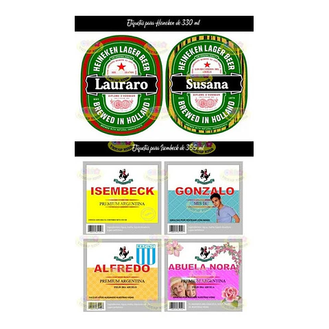 Kit Imprimible Etiquetas De Bebidas Editables Cerveza Vinos