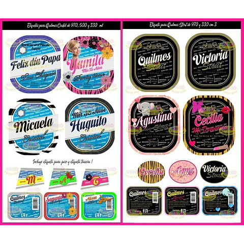 Kit Imprimible Etiquetas De Bebidas Editables Cerveza Vinos
