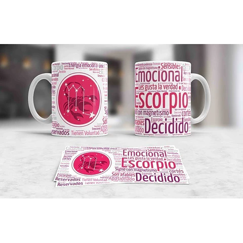 Kit Diseños Plantillas Tazas Signos Del Zodiaco Sublimación 