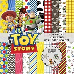 Kit Imprimible Toy Story 30 Fondos 30 Clipart