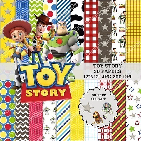 Kit Imprimible Toy Story 30 Fondos 30 Clipart