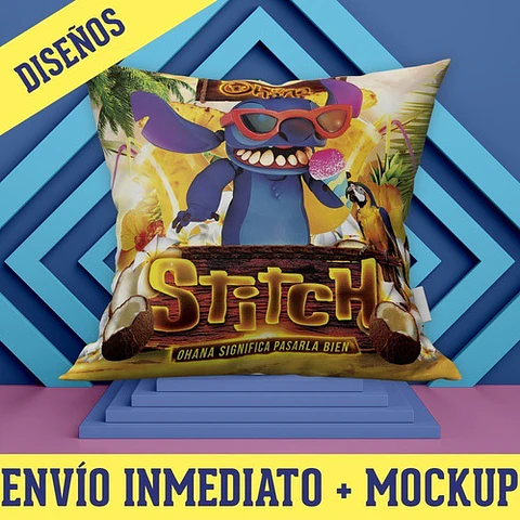 Diseños Plantillas Almohadones Cojines Lilo Stitch Sublimar