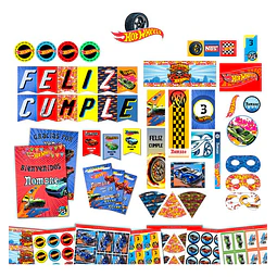 Kit Imprimible Cumple + Candy Editable - Hot Wheels