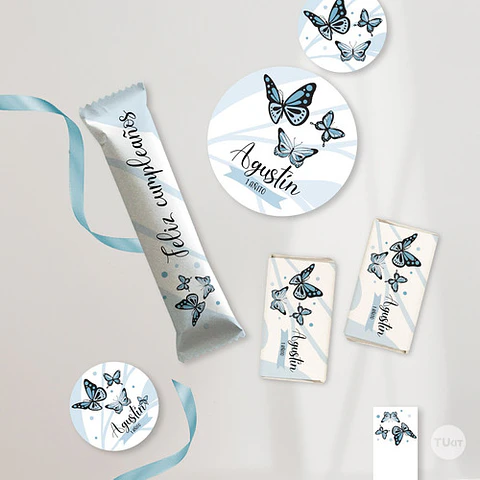 Kit Imprimible Mariposas Celestes Tukit