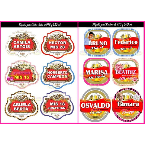 Kit Imprimible Etiquetas De Bebidas Editables Cerveza Vinos