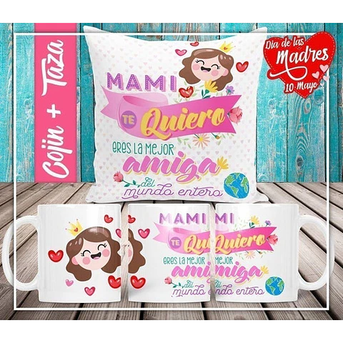 Plantillas Sublimación Almohadón Tazas - Día De La Madre