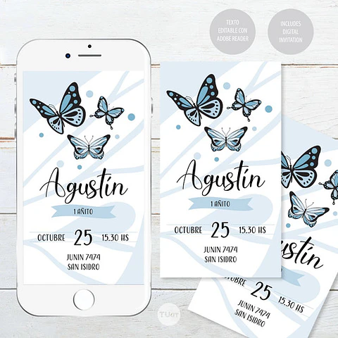 Kit Imprimible Mariposas Celestes Tukit