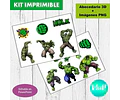 Kit Imprimible Letras 3d Editables El Increíble Hulk