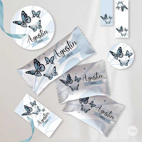 Kit Imprimible Mariposas Celestes Tukit