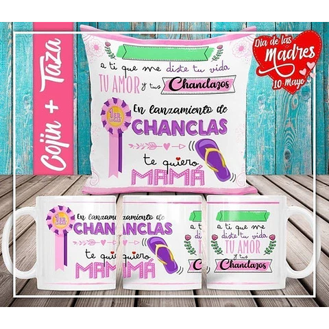 Plantillas Sublimación Almohadón Tazas - Día De La Madre