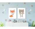 Kit X4 Laminas Imprimibles Animales Del Bosque (sin Flores)