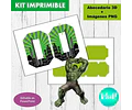 Kit Imprimible Letras 3d Editables El Increíble Hulk
