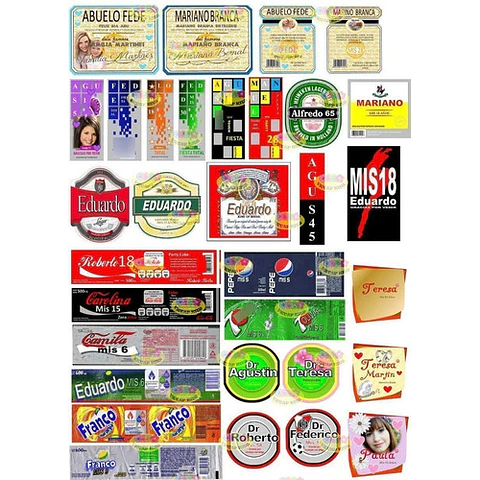 Kit Imprimible Etiquetas De Bebidas Editables Cerveza Vinos