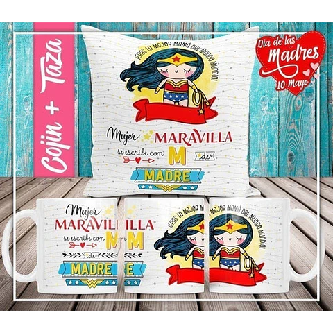 Plantillas Sublimación Almohadón Tazas - Día De La Madre