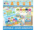 Kit Imprimible Baby Shark Invitaciones Candy Bar Editable
