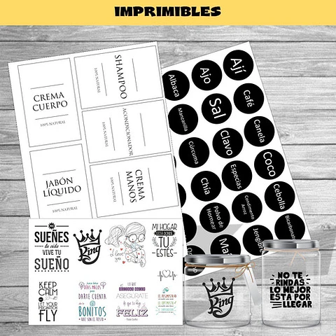 Kit Imprimible Etiquetas  Frascos Editables Especiero Cocina