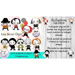 Cliparts Imagenes Png Cute Horror Films Kit Imprimible