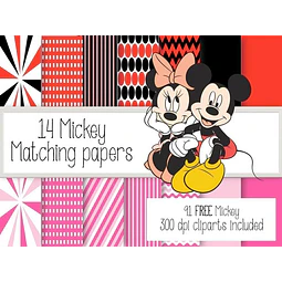 Kit Imprimible Mickey Y Sus Amigos 90 Clipart  14 Fondos.