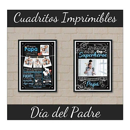 Kit Imprimible Cuadritos Día Del Padre Editables Power Point