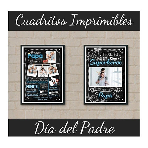 Kit Imprimible Cuadritos Día Del Padre Editables Power Point