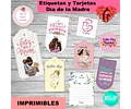 Kit Imprimible Día De La Madre Tags, Circulos Y Tarjetas