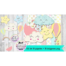Clipart Y Papeles Lluvia De Amor Mod.2  Kit Imprimible