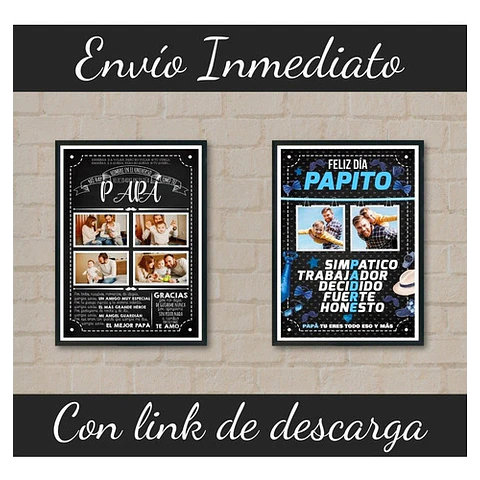 Kit Imprimible Cuadritos Día Del Padre Editables Power Point