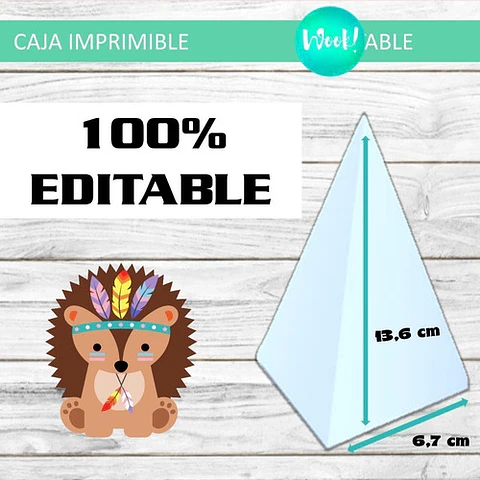 Kit X10 Cajas Imprimibles Carpa Pirámide Animales Nórdicos
