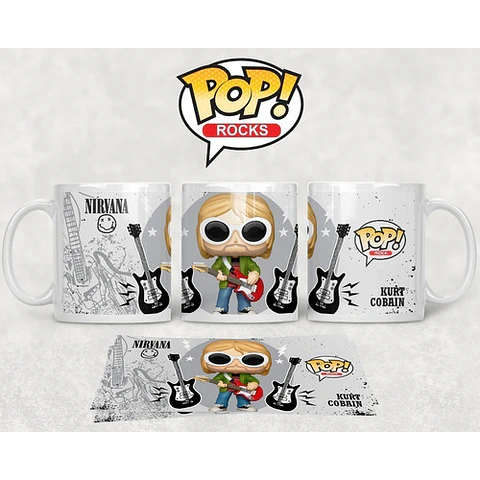 Kit Diseños Plantillas Tazas Funko Pop Rock Sublimación
