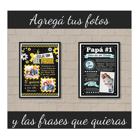 Kit Imprimible Cuadritos Día Del Padre Editables Power Point